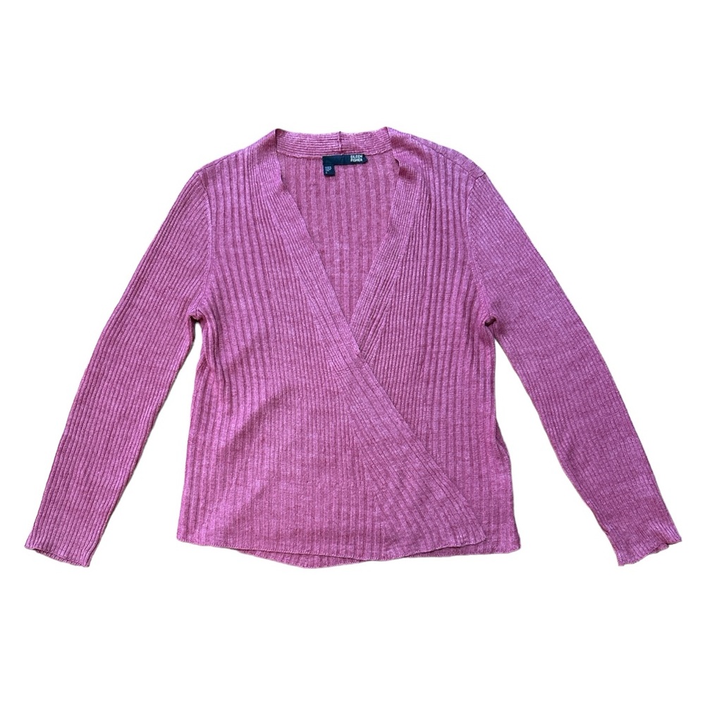 Eileen Fisher Italian Linen Open Cardigan Lightweight Size:Small Color:Rusty Red